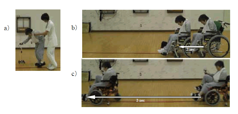 脳梗塞左片麻痺者への足こぎ車いすの適用